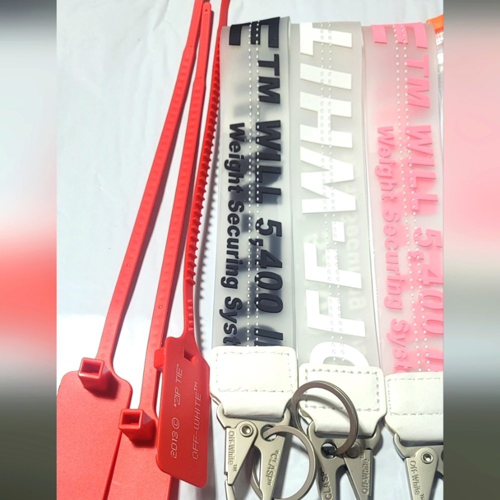 Off white industrial Zip Tie Keychain